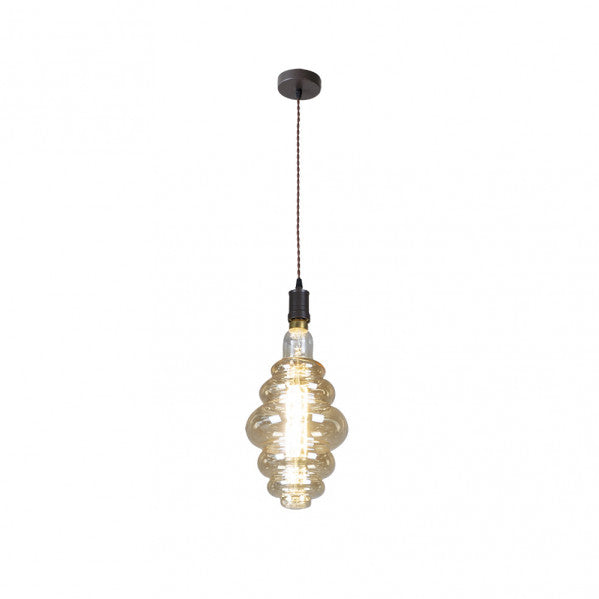 Colgante Loreto 1xe27 Marron/ambar  Bombilla Incluida 8w 3000k 620lm Regx20x20 Cm