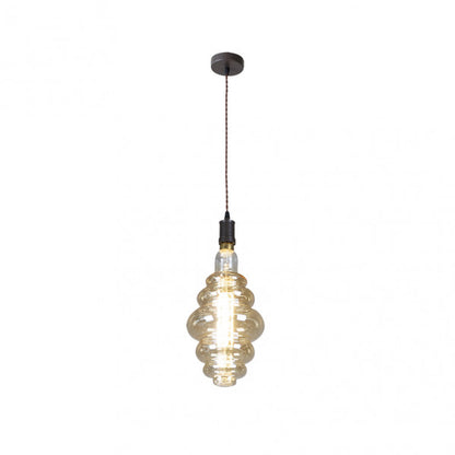 Colgante Loreto 1xe27 Marron/ambar  Bombilla Incluida 8w 3000k 620lm Regx20x20 Cm