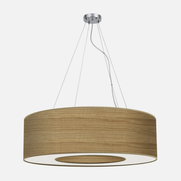 Colgante Mediano Haiti 4xe27 Cromo/Madera Clara Regx65x65 Cm