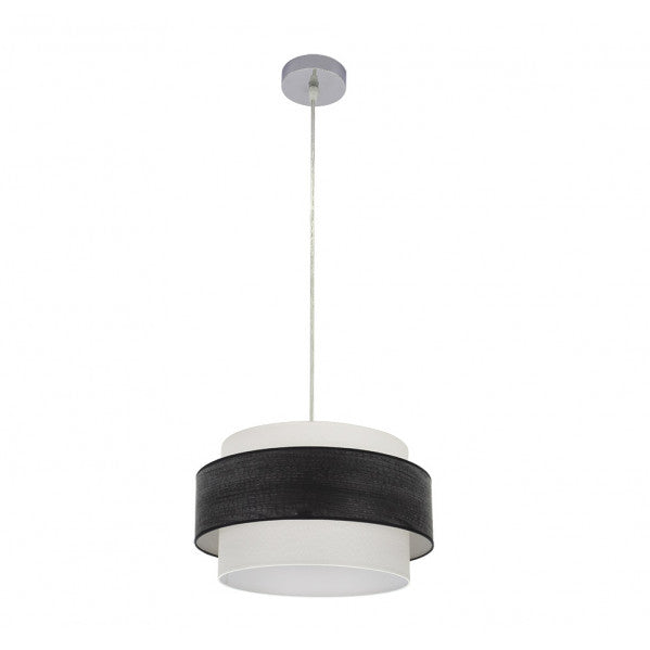 Colgante Myriam 1xe27 Cromo/Madera Negra Regx40x40 Cm