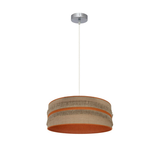 Colgante Natalia 1xe27 Niquel/saco-naranja Regx40x40 Cm