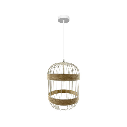 Colgante Piamonte 1xe14 Blanco/natural Regx26x26cm