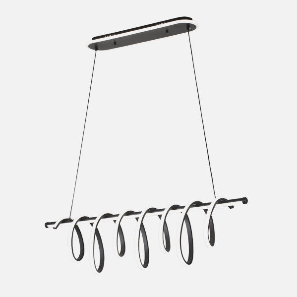 Colgante Premium Negro 157w 3000-4000-6000k 13884lm  C/luz Ambiente Remoto Y Reg.intensidad Regx90x26cm