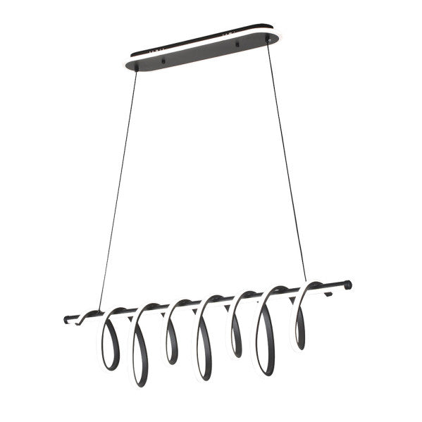 Colgante Premium Negro 157w 3000-4000-6000k 13884lm  C/luz Ambiente Remoto Y Reg.intensidad Regx90x26cm