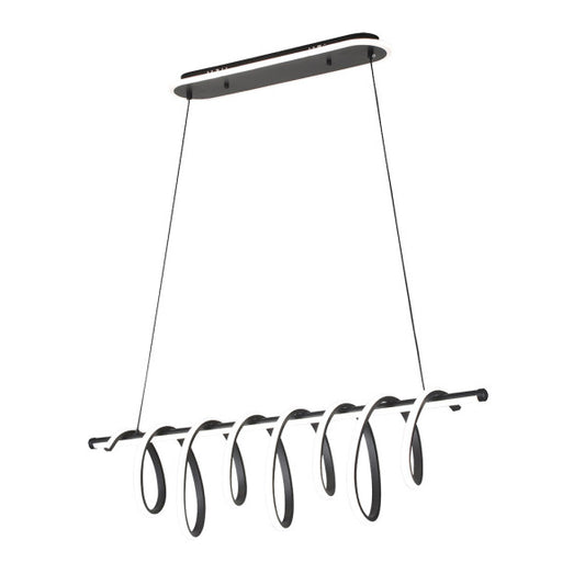 Colgante Premium Negro 157w 3000-4000-6000k 13884lm  C/luz Ambiente Remoto Y Reg.intensidad Regx90x26cm