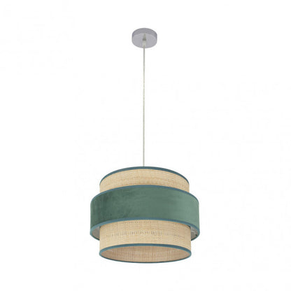 Colgante Reyes 1xe27 Cromo/natural-verde Regx40x40 Cm
