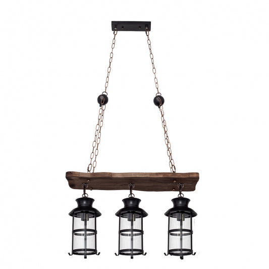 Colgante Rustico Cortijo 3xe27 Marron