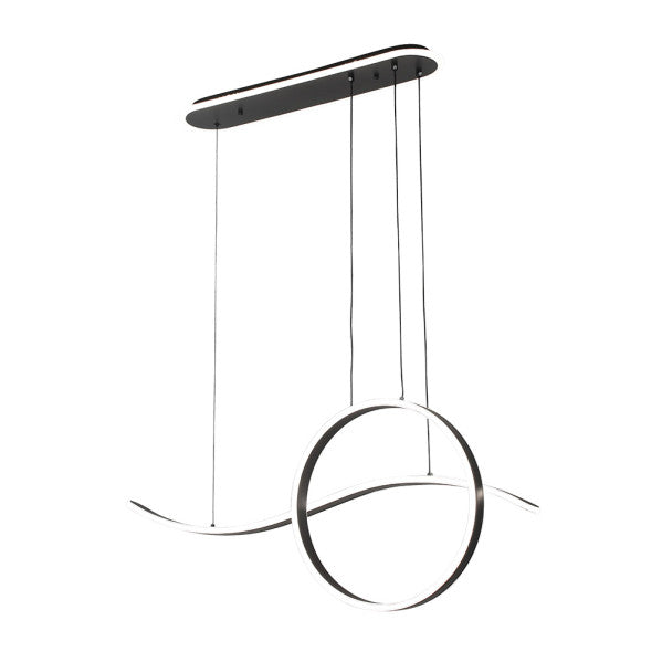 Colgante Style Negro 205w 3000-4000-6000k 17940lm  C/luz Ambiente Remoto Y Reg.intensidad Regx100x15cm