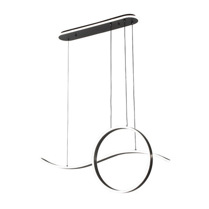 Colgante Style Negro 205w 3000-4000-6000k 17940lm  C/luz Ambiente Remoto Y Reg.intensidad Regx100x15cm
