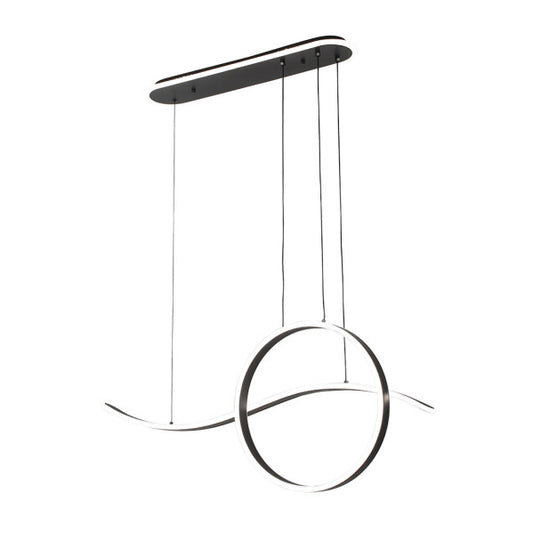 Colgante Style Negro 205w 3000-4000-6000k 17940lm  C/luz Ambiente Remoto Y Reg.intensidad Regx100x15cm