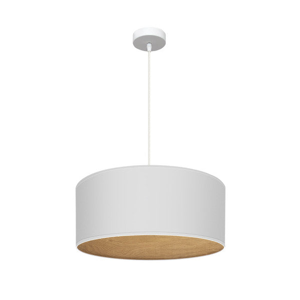 Colgante Tania 1xe27 Blanco/blanco-madera Clara Regx50x50 Cm