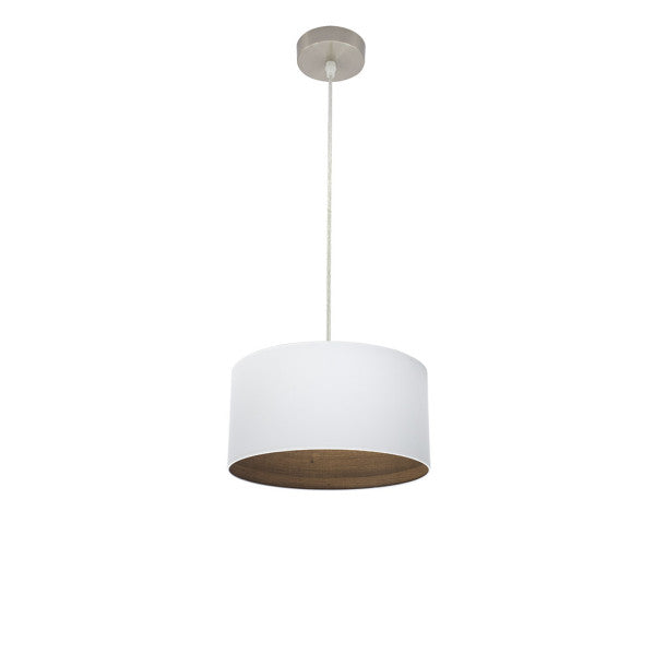 Colgante Tatiana 1xe27 Niquel/blanco-mad.Oscura Regx30x30 Cm