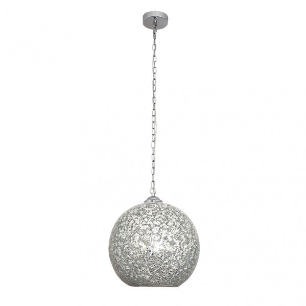 Colgante Tenor 1xe27 Cromo Mosaico Regx30x30 Cm
