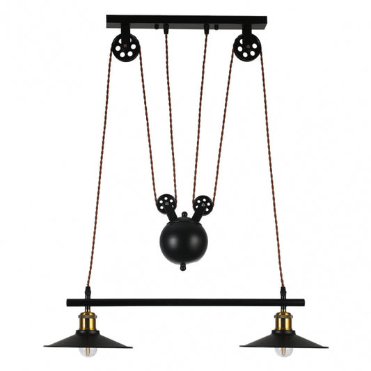 Colgante Triguero 2xe27 Negro Regx22x70 Cm