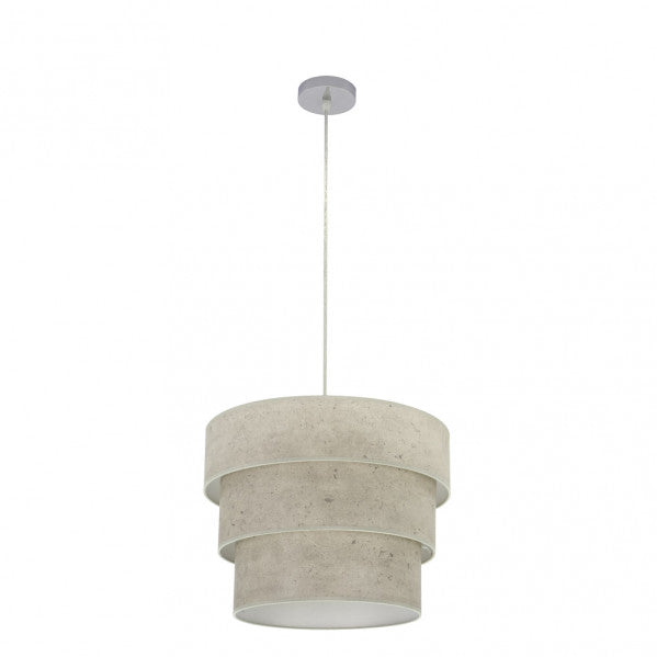 Colgante Triple Smile 1xe27 Cromo/cemento Gris Regx40x40 Cm