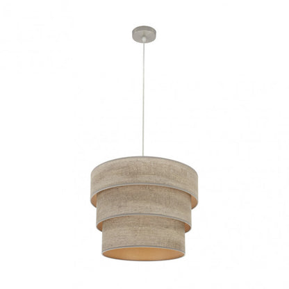 Colgante Triple Smile 1xe27 Niquel/madera Gris Regx40x40 Cm