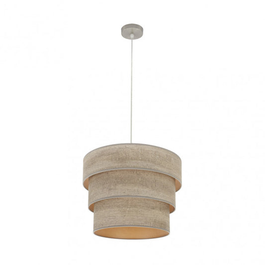 Colgante Triple Smile 1xe27 Niquel/madera Gris Regx40x40 Cm