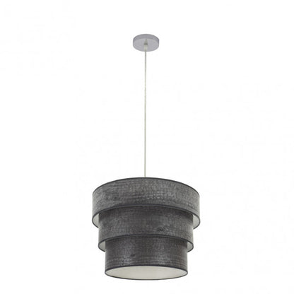 Colgante Triple Smile 1xe27 Cromo/Madera Negra Regx40x40 Cm