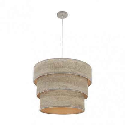 Colgante Triple Smile 3xe27 Niquel/madera Gris Regx50x50 Cm