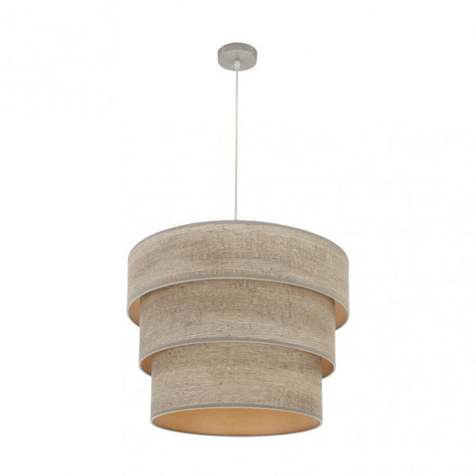 Colgante Triple Smile 3xe27 Niquel/madera Gris Regx50x50 Cm