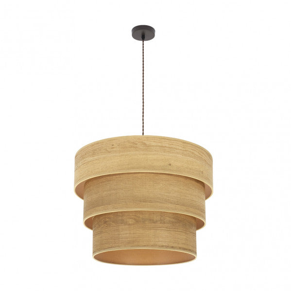 Colgante Triple Smile 3xe27 Marron/madera Clara Regx50x50 Cm