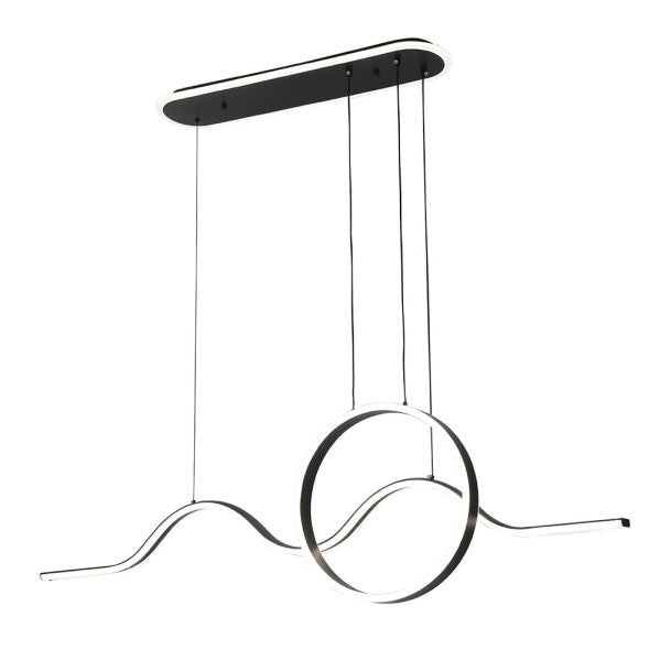 Colgante Year Negro 177w 3000-4000-6000k 15756lm  C/luz Ambiente Remoto Y Reg.intensidad Regx120x15cm