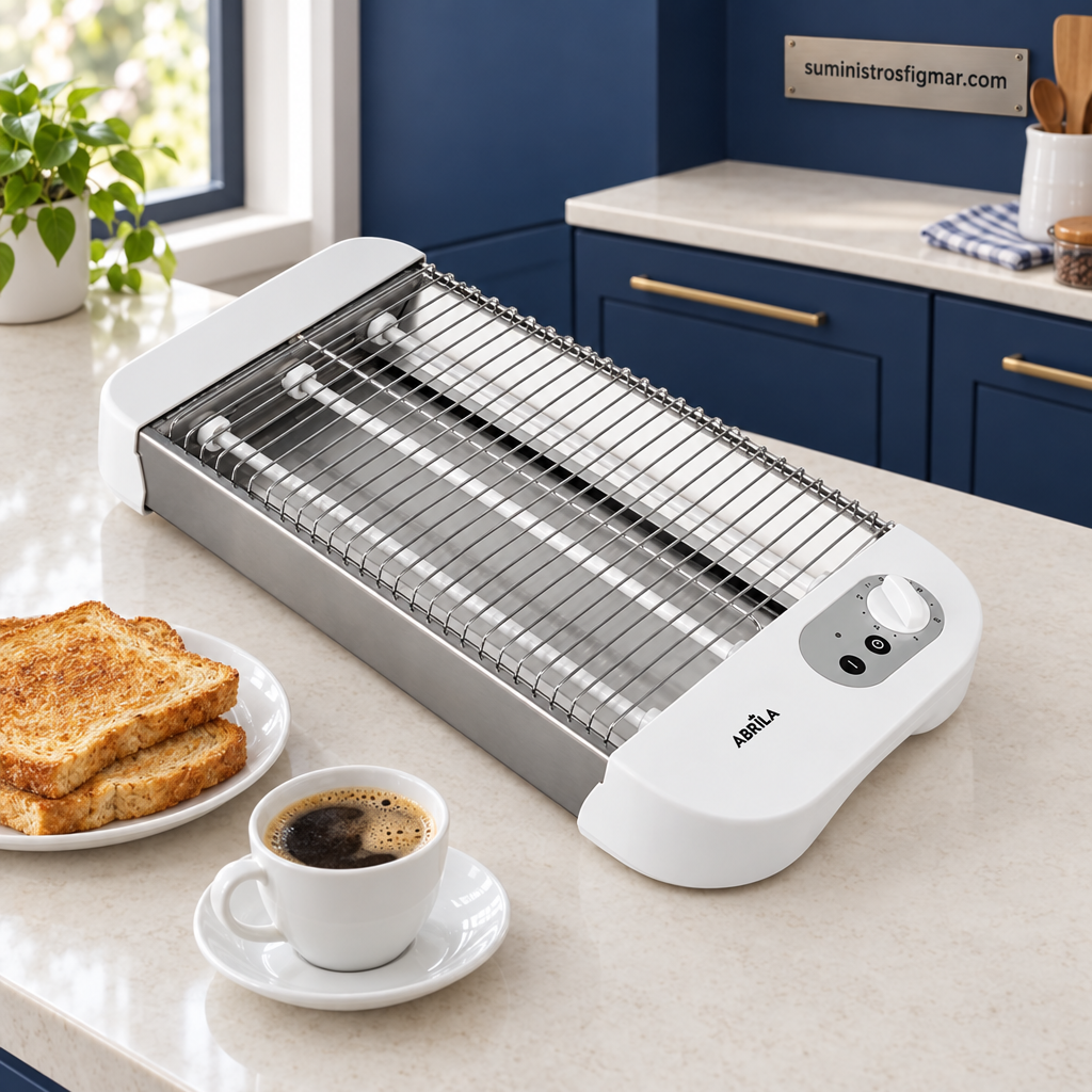 Cueto blanco de 900 W en cocina azul marino