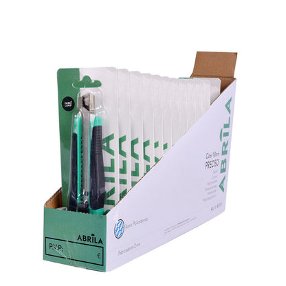 Cuter 18mm Preciso Verde/nego Retractil Guia Inox. Bloqueo Antideslizante Ergonomico Guarda4cuch 2x16,5x3,5cm
