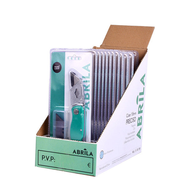 Cuter 18mm Preciso Verde Plegable+6recambios Inclu Clip,ergonom.facily Seguro 1x15x2,8cm