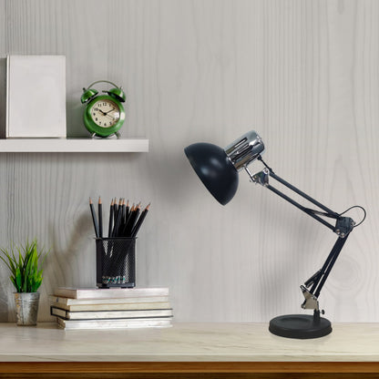 Articulated Desk Lamp Rutilo 1xe27 Black/chrome 57x39x15 Cm