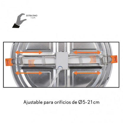 Downlight 20w 5500k Blanco Lejania 1x23x23 Cm 1900lm Empotrar Corte Ajustable 5-21d