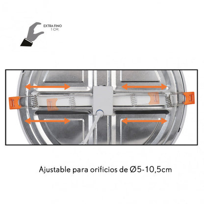 Downlight 8w 5500k Blanco Lejania 1x12x12cm  760lm Empotrar Corte Ajustable 5-10,5d