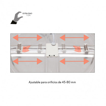 Downlight 8w 5500k Cromo Providencia 586lm 1x11,8x11,8 Cm De Empotrar Corte  Ajustable 4,5x4,5-8x8 Cm