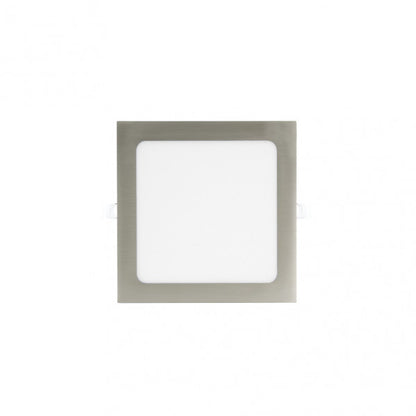 Downlight Basalto 12w 6500k Niquel Cuadrado 1080lm 2,5x17x17 Cm Corte 15,5x15,5 Cm