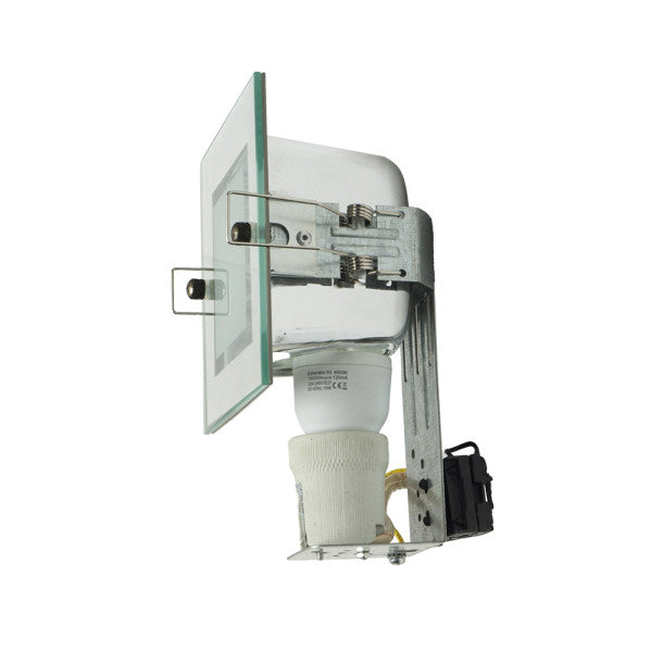 Downlight Empot. Cuad. Mini Down Blanco1xe27 Bombilla Bajo Cons. Incluida 11w 7,7x12x12cm Corte 10,8x10,8cm