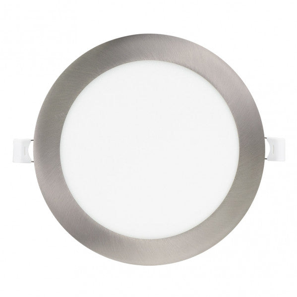 Downlight Obsidiana 24w 65000k Niquel Redondo 2,5x30x30 Cm Corte 27,5 Cm