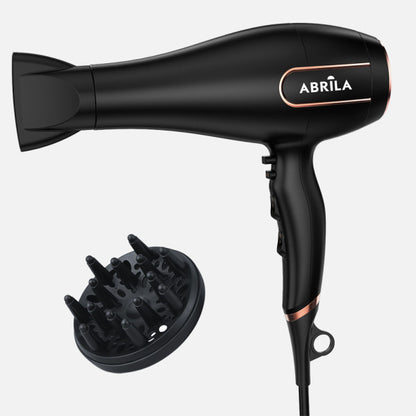 Dryer Papago Black/gold 2400w 2vel.3temp.sist.Ionic Concentrator.+diffuser,function.cool,ac Professional 27,5x26,5x9cm
