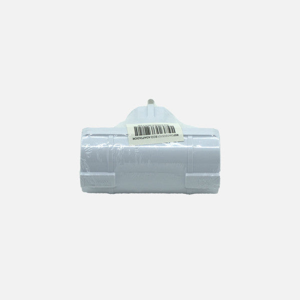 Eco Adaptador 2tomas Retract.mod5 2p+e 16a 230v Blanco Protecc. Infantil 4x8,5x10cm