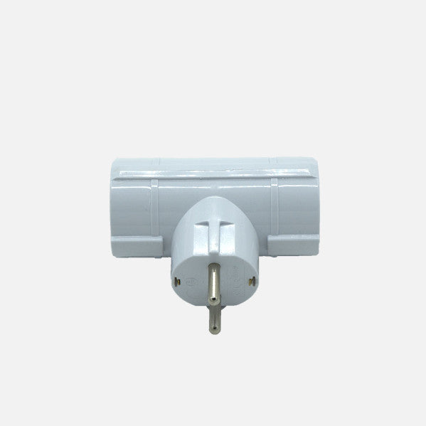 Eco Adaptador 2tomas Retract.mod5 2p+e 16a 230v Blanco Protecc. Infantil 4x8,5x10cm