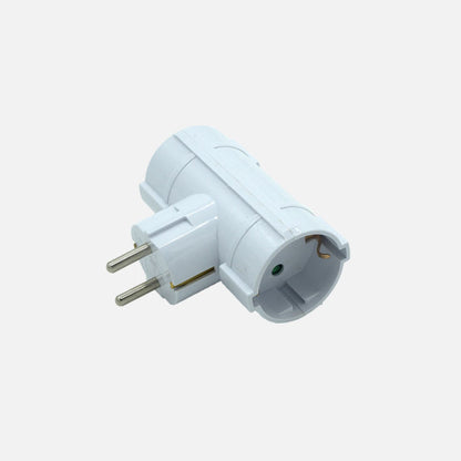 Eco Adaptador 2tomas Retract.mod5 2p+e 16a 230v Blanco Protecc. Infantil 4x8,5x10cm