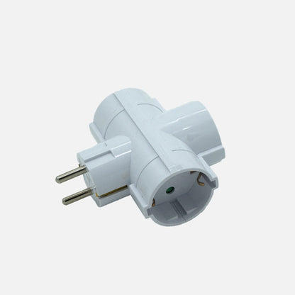 Eco Adaptador 3tomas Retract.mod4 2p+e 16a 230v Blanco  Ptotecc. Infantil 4x8,5x10cm