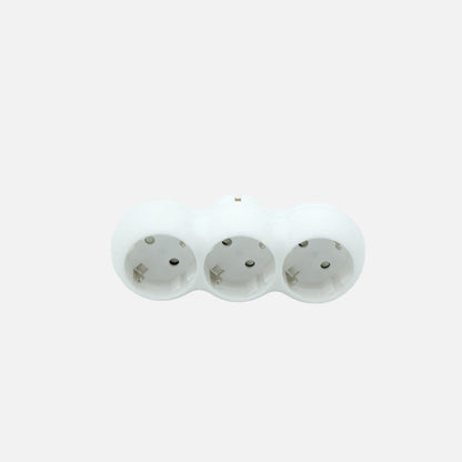 Eco Adaptador 3tomas Retractil Mod7 2p+e 16a 230v Blanco Protecc. Infantil 5x14x8cm