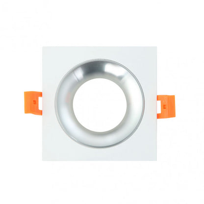 Empotrable Anou 1xgu10 Cuadrado Blanco/cromo  2x9,2x9,2 Cm 8 De Corte.c/portalampara