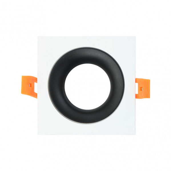 Empotrable Anou 1xgu10 Cuadrado Blanco/negro 2x9,2x9,2 Cm 8 De Corte.c/portalampara