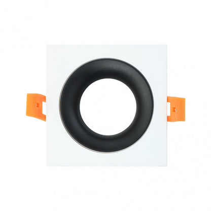 Empotrable Anou 1xgu10 Cuadrado Blanco/negro 2x9,2x9,2 Cm 8 De Corte.c/portalampara
