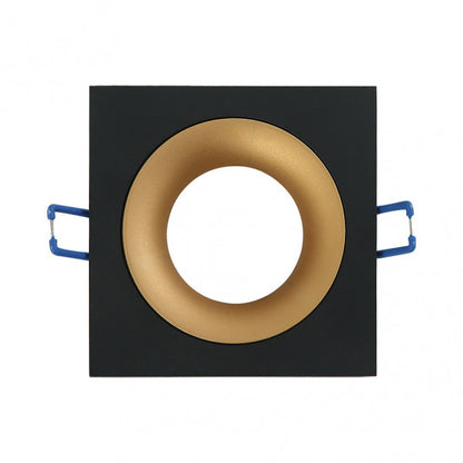 Empotrable Anou 1xgu10 Cuadrado Negro/oro  2x9,2x9,2 Cm 8 De Corte.c/portalampara