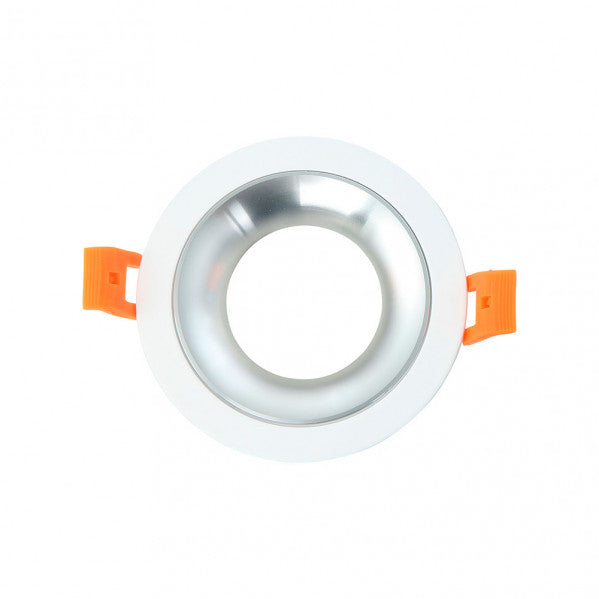 Empotrable Anou 1xgu10 Redondo Blanco/cromo  2x9,2x9,2 Cm 8 De Corte.c/portalampara