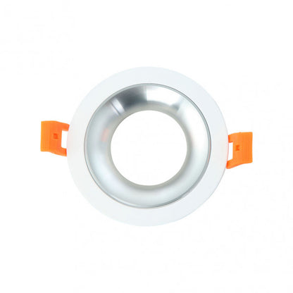 Empotrable Anou 1xgu10 Redondo Blanco/cromo  2x9,2x9,2 Cm 8 De Corte.c/portalampara