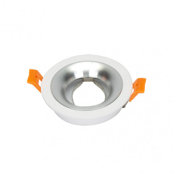 Empotrable Anou 1xgu10 Redondo Blanco/cromo  2x9,2x9,2 Cm 8 De Corte.c/portalampara