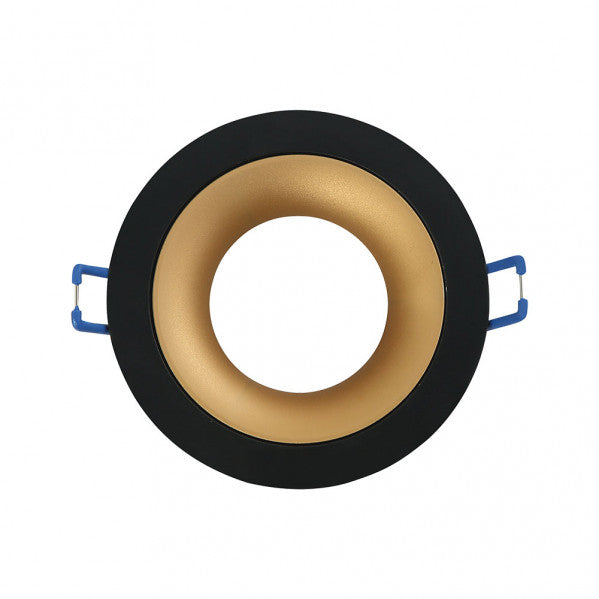 Empotrable Anou 1xgu10 Redondo Negro/oro 2x9,2x9,2 Cm 8 De Corte.C/portalampara